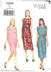 8898 EZ VOGUE STRETCH PULLOVER DRAPE DRESS PATTERN LG-XXL